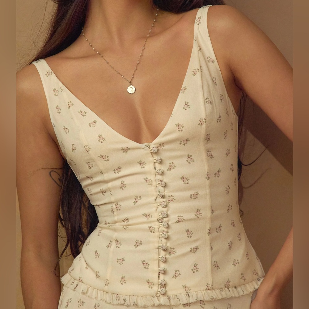 NWT Mirror Palais Buttercream Rose Vest